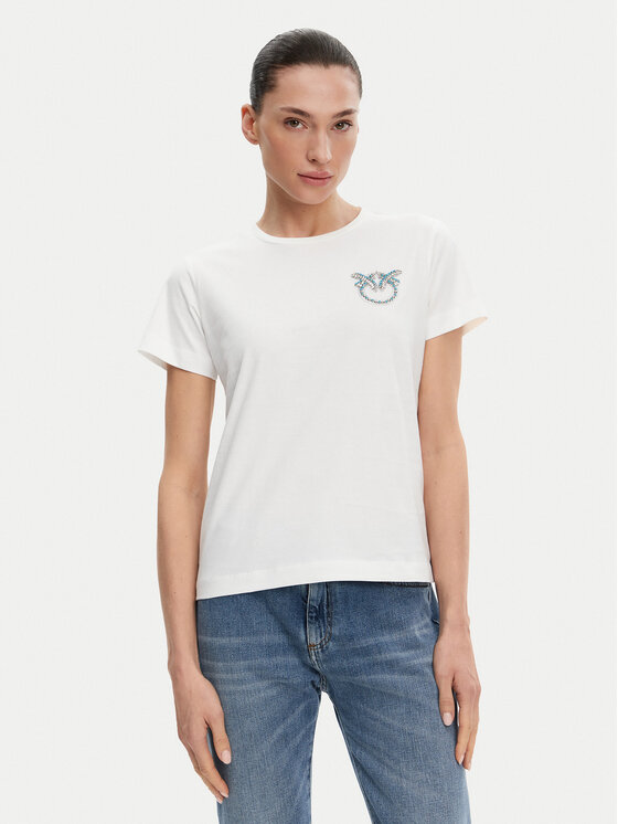 PINKO PINKO T-shirt Nambrone 103320 A2G7 Bianco Regular Fit
