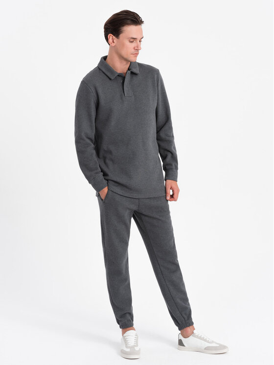 Ombre Ombre Tepláková souprava Z71 Šedá Regular Fit