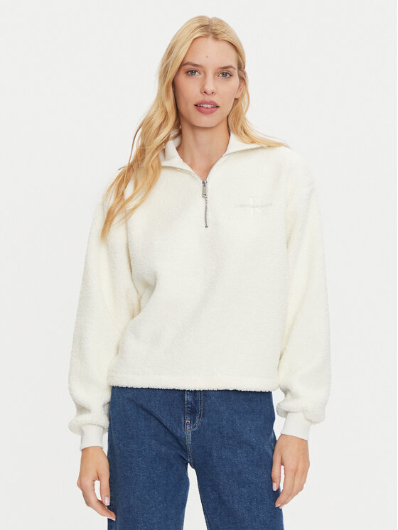 Calvin Klein Jeans Calvin Klein Jeans Pulóver J20J224180 Ekru Relaxed Fit