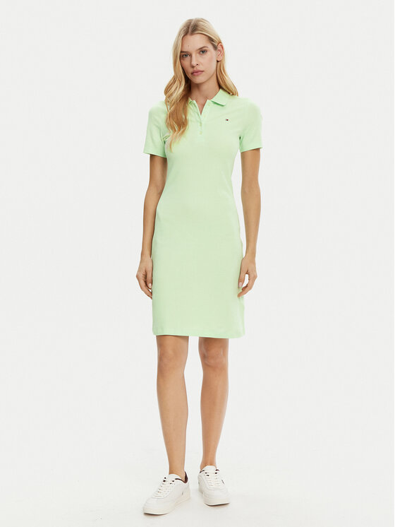 Tommy Hilfiger Tommy Hilfiger Kasdieninė suknelė WW0WW43228 Žalia Slim Fit