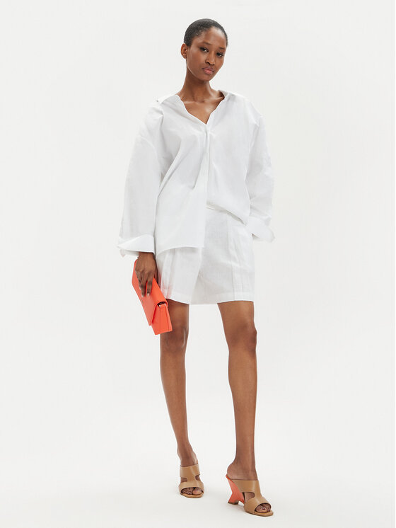 Sisley Sisley Szorty materiałowe 4AGHL9013 Biały Regular Fit