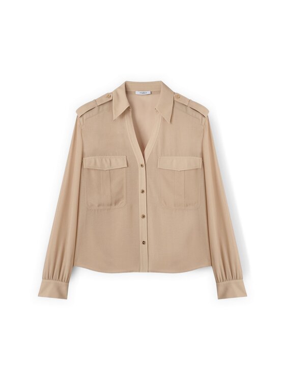 Motivi Motivi Camicia 5022Q000927N002 Crema Regular Fit