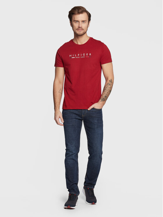T-shirt New York MW0MW29372 Bordeaux Slim Fit