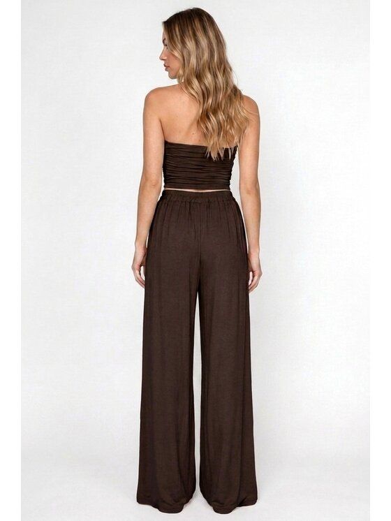 MissDenim MissDenim Kuloty Cullot Pants Brązowy ciemny Loose Fit