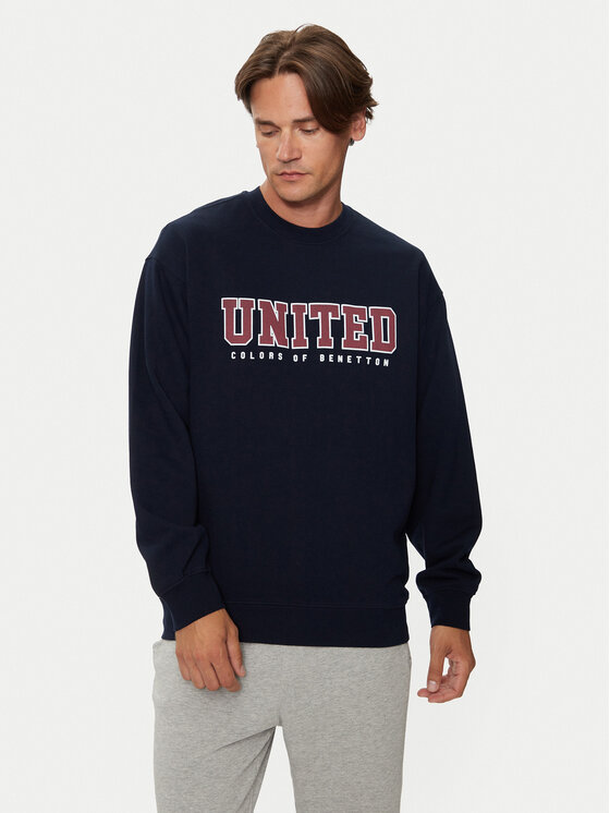 United Colors Of Benetton Felpa 342ZU1094 Blu scuro Regular Fit Modivo