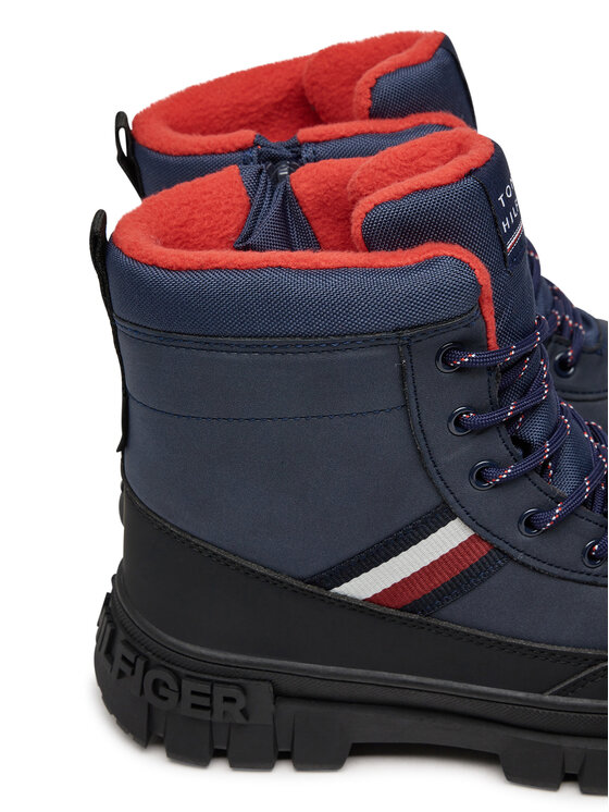 Tommy Hilfiger Tommy Hilfiger Planinarske cipele Stripes Fur Boot T3X5-33713-1487 S Tamnoplava