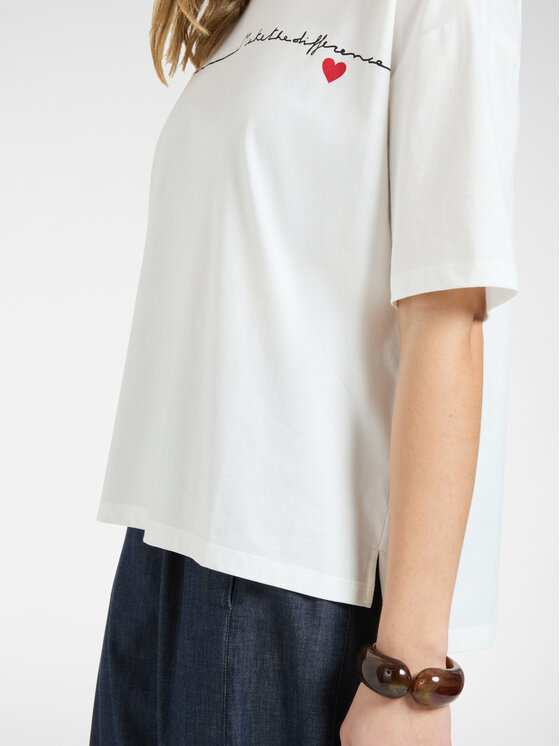 Elena Mirò Elena Mirò T-Shirt G015Z000653N011 Biały Regular Fit