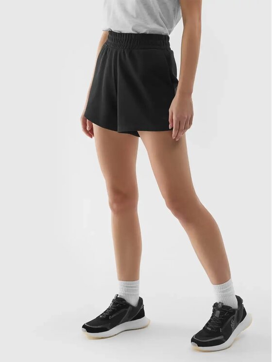 4F 4F Pantaloncini di tessuto 4FWSS24TSHOF286-20S Nero Regular Fit