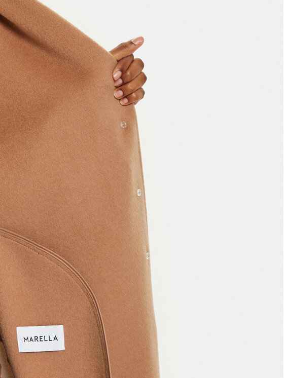 Marella Marella Cappotto di lana Won 2423016041 Marrone Regular Fit