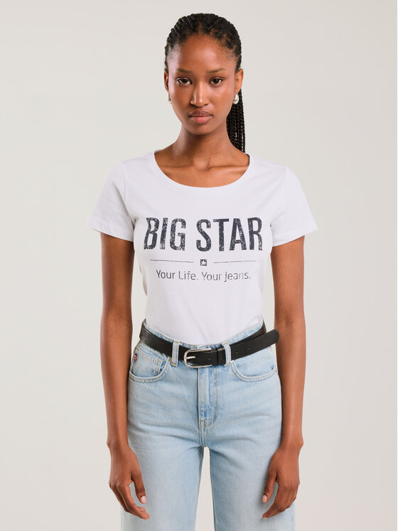BIG STAR BIG STAR T-Shirt BRUNONA Biały Basic Fit