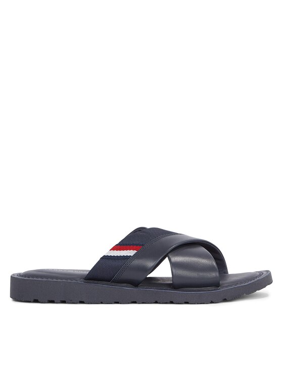 Tommy Hilfiger Tommy Hilfiger Klapki Core Hilfiger Lth Criss C Sandal FM0FM05010 Granatowy