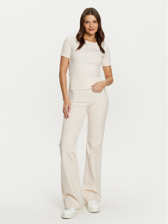 Guess Guess Tričko V5RI04 KCLH0 Écru Regular Fit