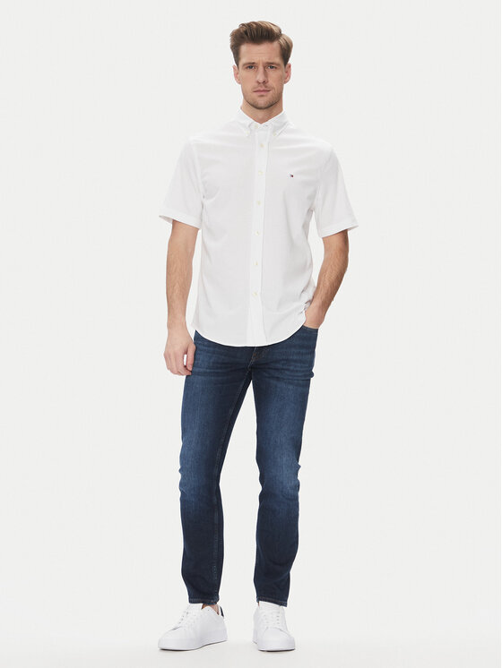 Tommy Hilfiger Tommy Hilfiger Cămașă Performance MW0MW38663 Alb Regular Fit