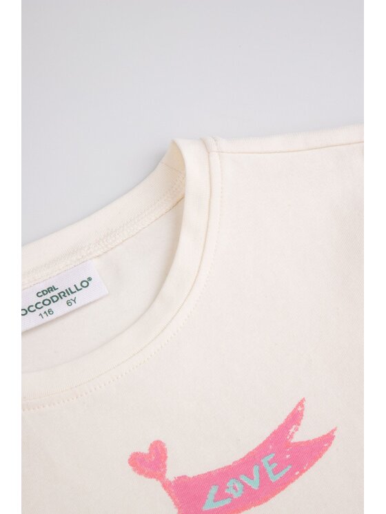 Coccodrillo Coccodrillo T-Shirt WC6143207FGK-003 Kremowy Regular Fit