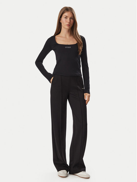 Guess Guess Блузка V6BP05 K6318 Чорний Slim Fit