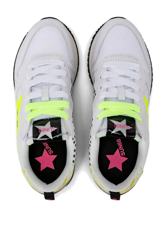 SUN68 SUN68 Sneakersy SUN68 Sneaker Donna Stargirl transparent patch Z33213 0163 Bianco Kolorowy