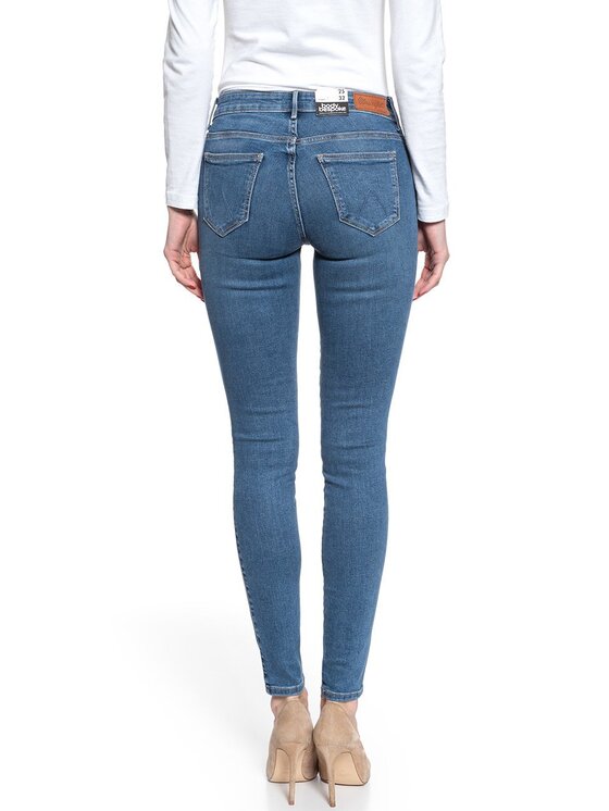 Wrangler Wrangler Jeansy SKINNY Niebieski Skinny Fit
