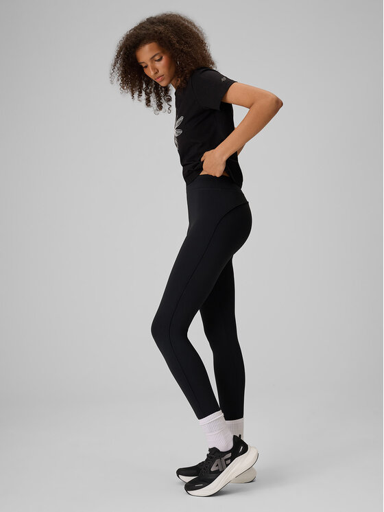 4F 4F Legginsy DRAGONFLY Czarny Slim Fit