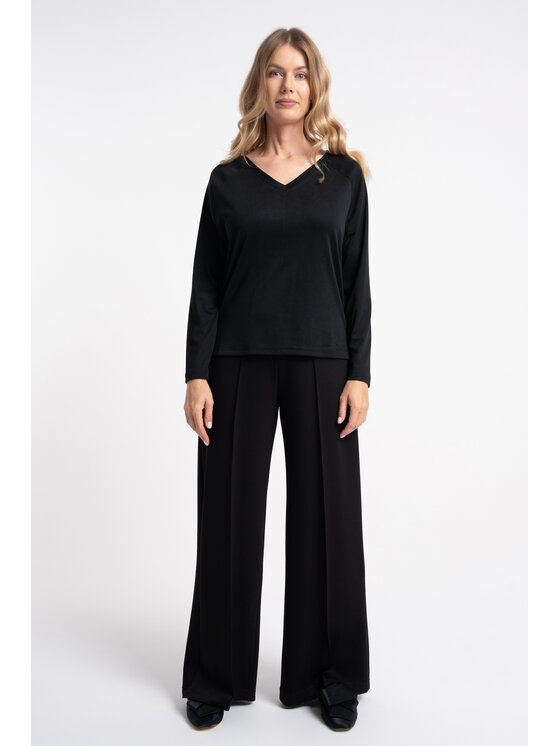 CLICK CLICK Παντελόνι υφασμάτινο 30-366 Μαύρο Relaxed Fit