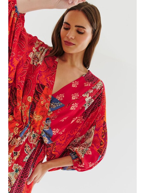 NAOKO NAOKO Každodenné šaty Boho Spirit Červená Regular Fit