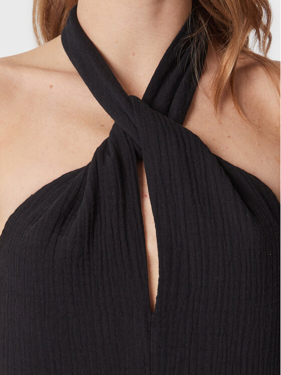 Seafolly Seafolly Sukienka letnia Halter 54864-DR Czarny Regular Fit
