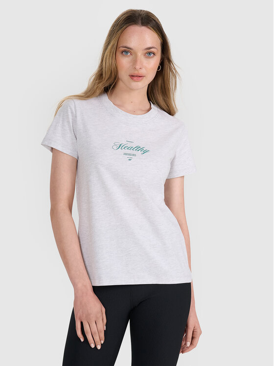 4F 4F T-Shirt MIDSHOP TEXTILE Szary jasny Regular Fit