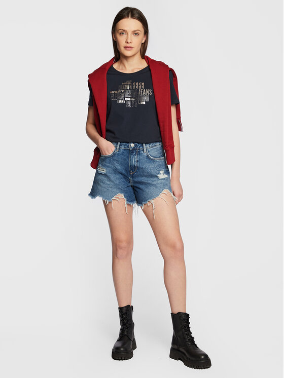 Pepe Jeans Pepe Jeans Džinsiniai šortai Marly PL801009 Mėlyna Regular Fit