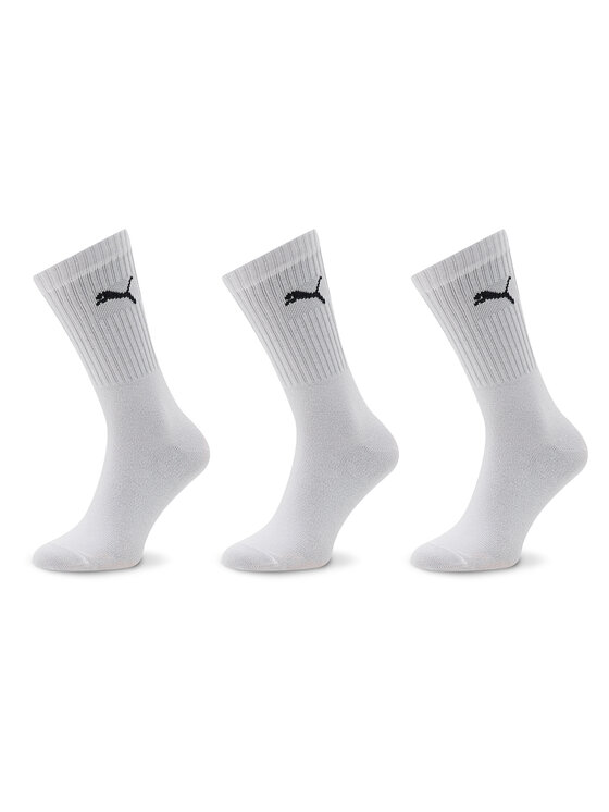 Puma Súprava 3 párov vysokých ponožiek unisex 907940 02 Biela