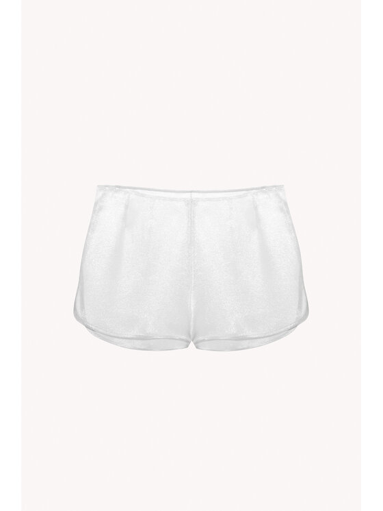 Epuzer Epuzer Szorty materiałowe Silk sheer lurex Biały Standard Fit