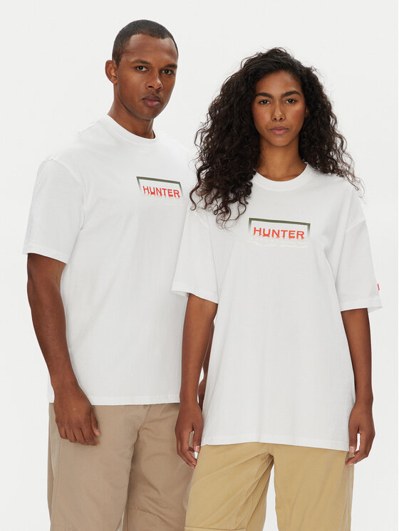 Hunter Hunter T-Shirt Abele UNISEX HARU0007251 Biały Regular Fit