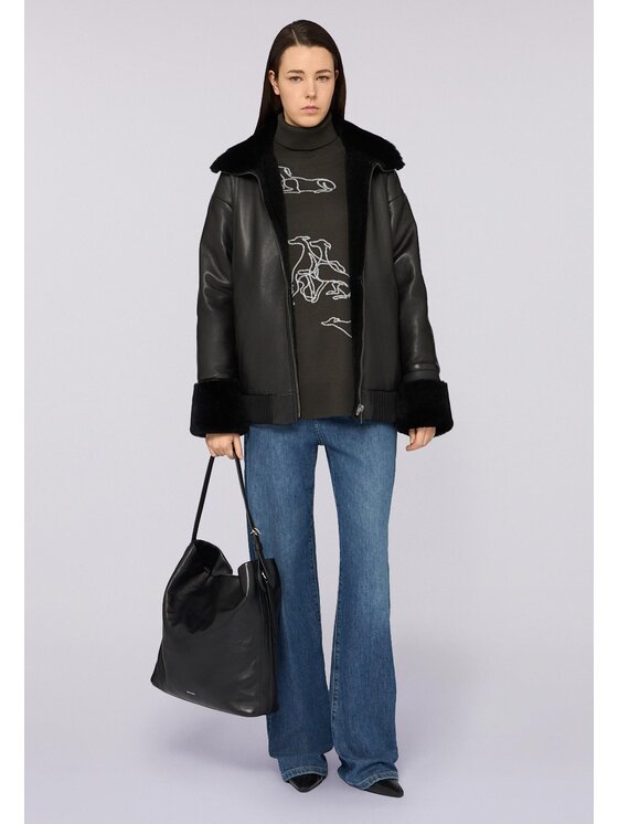 Trussardi Trussardi Giacca di pelle 8920A000322N033 Nero Over Fit