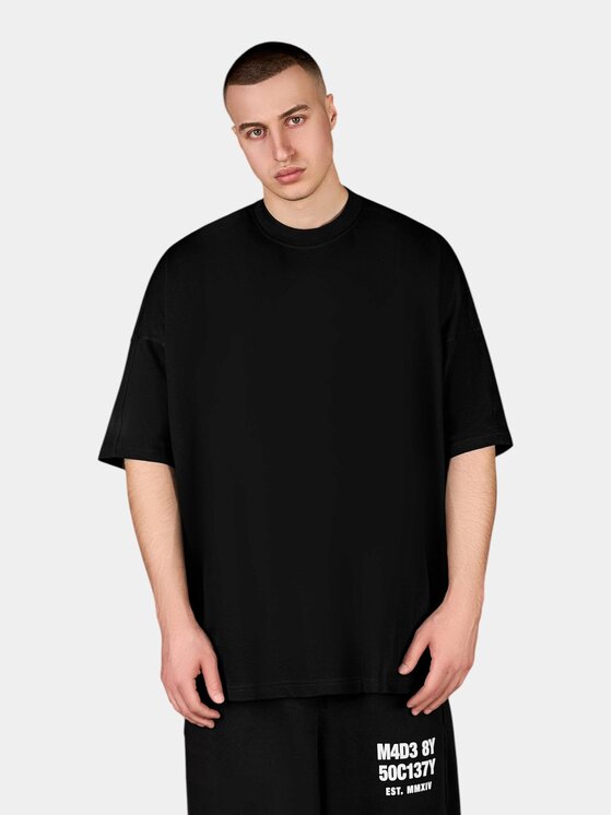 MADE BY SOCIETY MADE BY SOCIETY T-Shirt Tricou Earth Element - T17208 Czarny Basic Fit