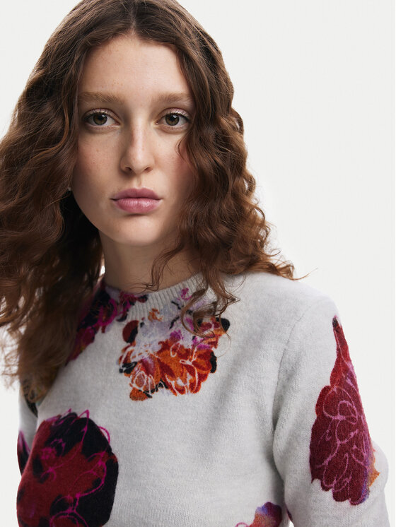 Desigual Desigual Светр Maxflower 24WWJF53 Сірий Regular Fit