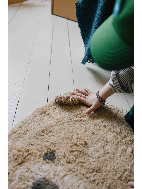 Lorena Canals Lorena Canals Dywan dziecięcy Dywan bawełniany Miś Animal Rugs Żółty