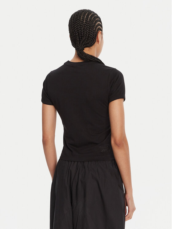 Reebok Reebok Tricou RK25309CCW Negru Slim Fit