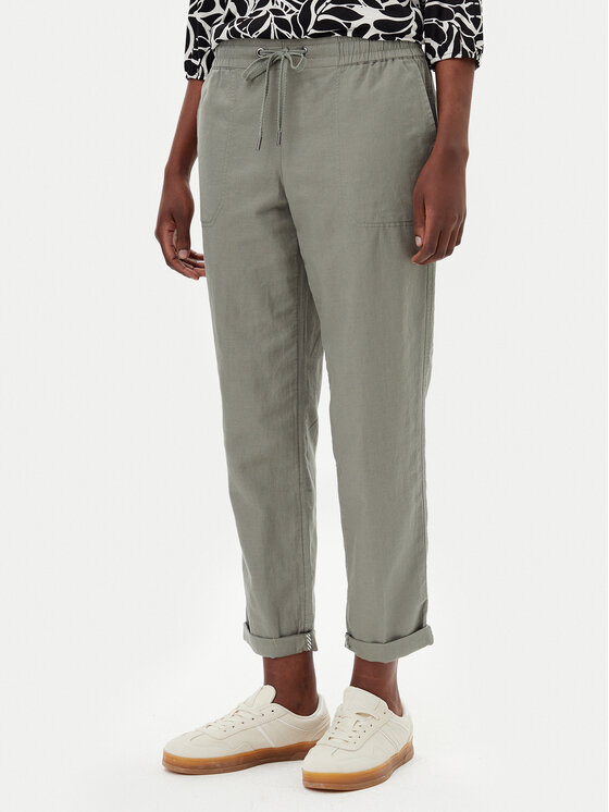Olsen Pantaloni di tessuto 14002404 Verde Straight Fit, taglia : 40
