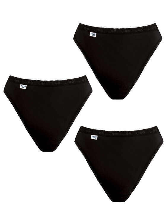 Komplet 3 par fig klasycznych, rozmiar 42, Czarny, 3 x Majtki damskie sloggi Basic+ Tai 3P 10007660