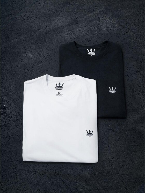 Jigga Wear Jigga Wear Komplet t-shirtów Zestaw 2 T-Shirtów Jigga Wear Mini Crown Czarna / Biała 3XL Kolorowy Regular Fit