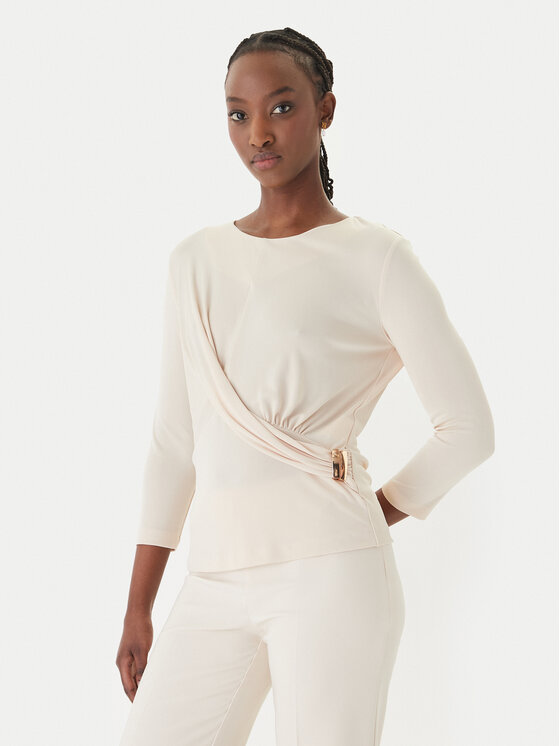 Rinascimento Rinascimento Μπλουζάκι CFC0127695003 Μπεζ Slim Fit