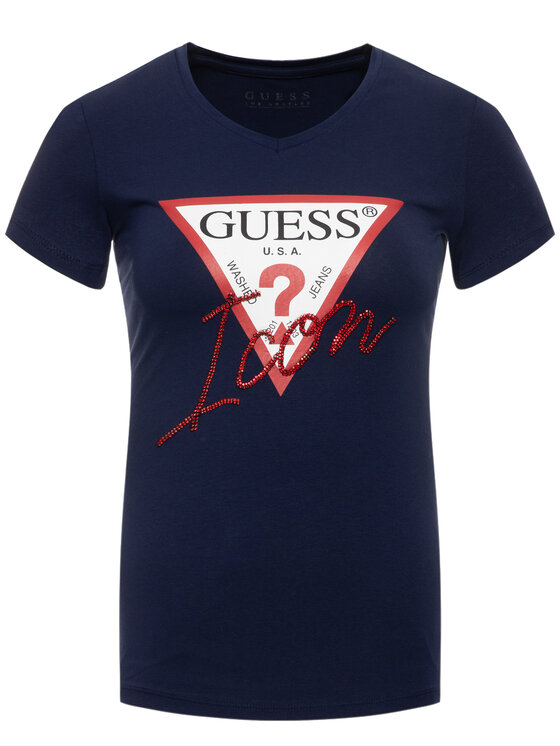 Guess Guess T-Shirt W94I89 K7DE0 Dunkelblau Slim Fit
