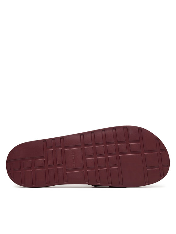 Calvin Klein Calvin Klein Papucs Nemo - Contoured Emblem Logo Sliders HM0HM02113 Bordó