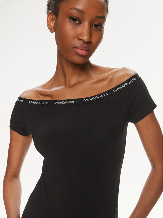Calvin Klein Jeans Calvin Klein Jeans Bluse Logo J20J223098 Schwarz Slim Fit