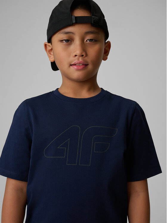 4F 4F T-Shirt BASIC+ Tmavomodrá Regular Fit