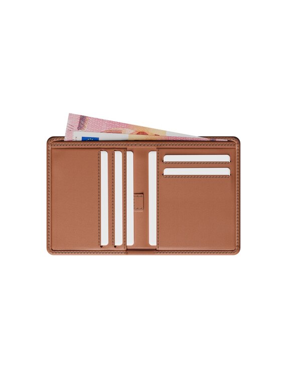 James Hawk James Hawk Mały Portfel Męski Męski skórzany portfel slim z RFID Brązowy