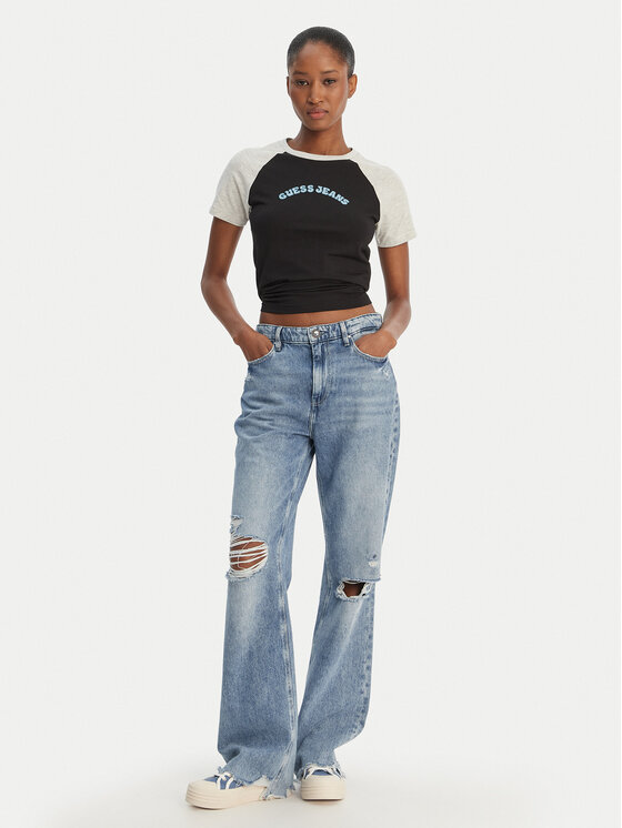 Guess Jeans Guess Jeans T-Shirt W6GIB0 J1314 Černá Regular Fit