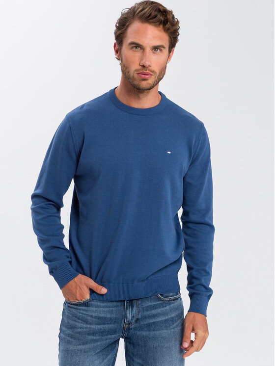 Cross Jeans Cross Jeans Sweter 34156-005 Niebieski Regular Fit