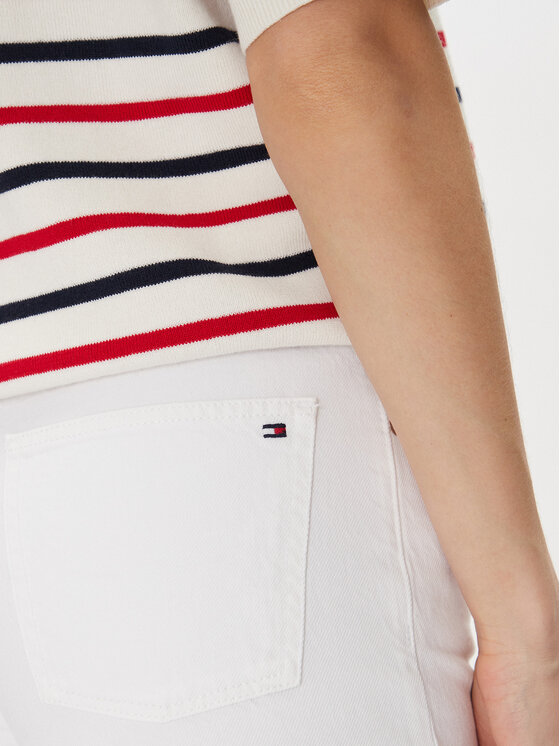 Tommy Hilfiger Tommy Hilfiger Farmer rövidnadrág Dnm Straight Short Rw White WW0WW45924 Fehér Regular Fit