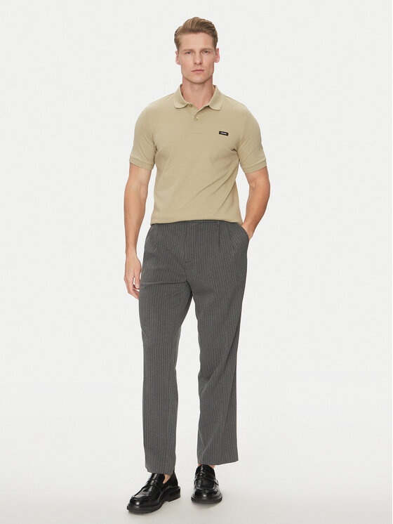 Calvin Klein Calvin Klein Polo K10K111196 Beżowy Slim Fit