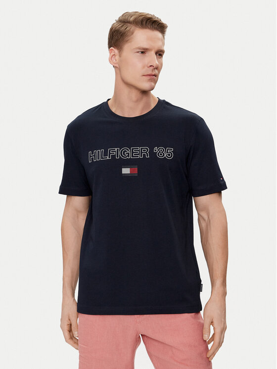 Tommy Hilfiger T-krekls 85' MW0MW34427 Tumši zils Regular Fit