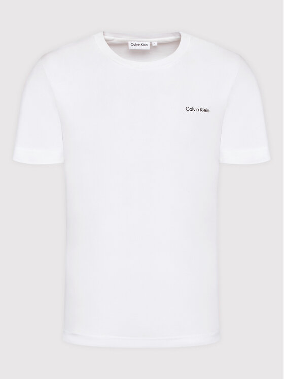 Calvin Klein Calvin Klein Tricou Micro Logo Interlock K10K109894 Alb Regular Fit